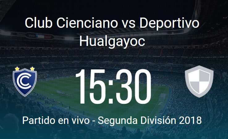 Cienciano vs Hualgayoc en VIVO Segunda División 2018